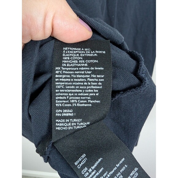 COS Dress Womens Medium Navy Blue Plaid Puff Sleeve Midi - Picture 10 of 12